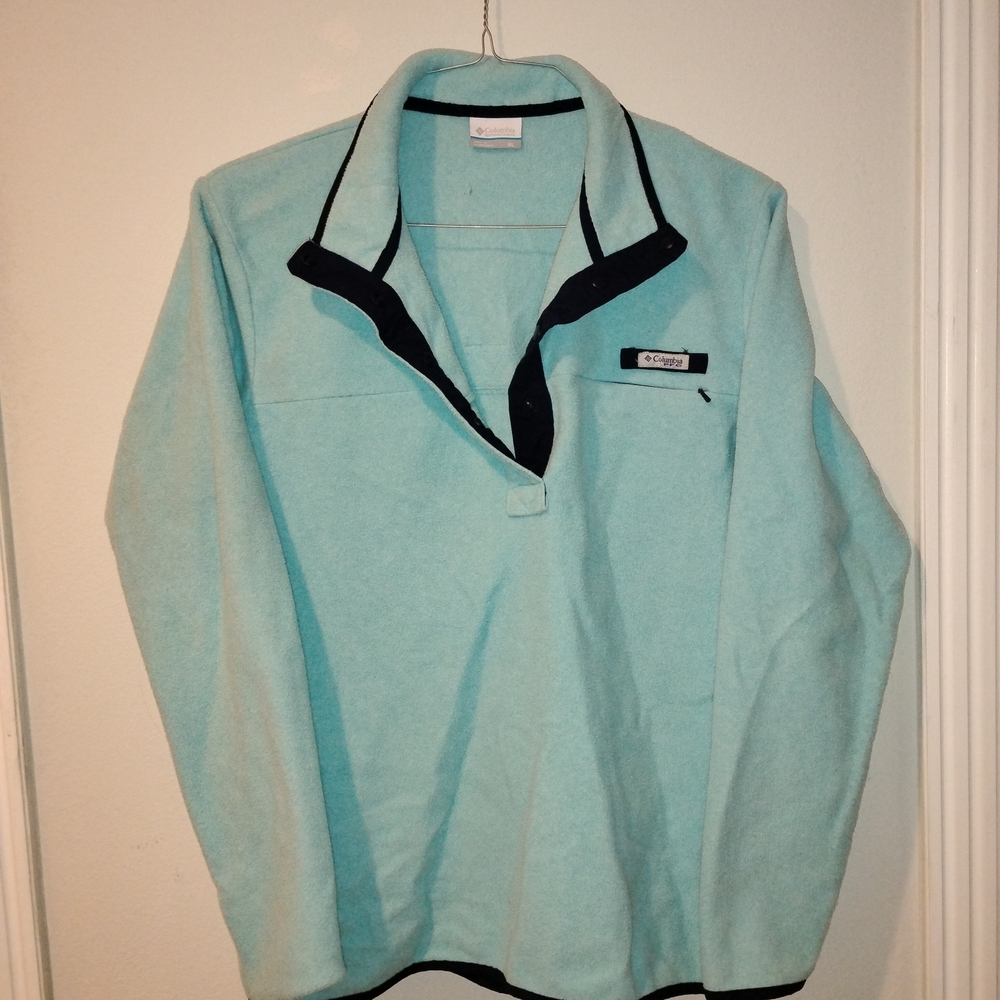 Columbia Aqua and Navy Fleece Jacket